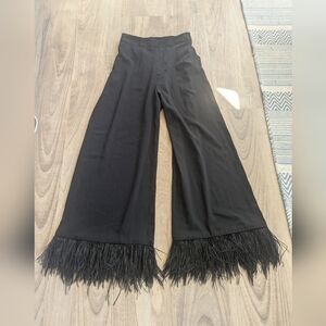 Black Feathered Dress Pants Women's (Size Xs Fits A Size 2-4)
